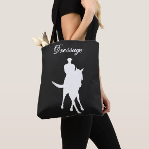 Tote Bag Dressage Cheval Et Rider Silhouette Dark
