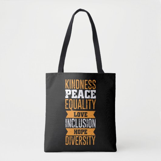 Tote Bag Droits de l'homme Peace Love Inclusion Equality (Devant)