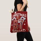 Tote Bag Drôle 67 Six Sept Mème Brainrot Équipe de Noël (De près)
