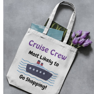 Tote Bag Drôle 'Aller faire du shopping' Croisière Bleu/ Bl