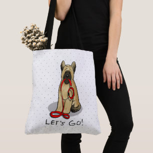Tote Bag Drôle Allons-y ! Promener Briard (cr fauve noir 1)