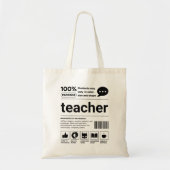 Tote Bag Drôle Appréciation de l'enseignant fin de l'année (Devant)