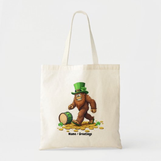 Tote Bag Drôle Bigfoot Sasquatch Trèfle St Patrick's Day (Devant)