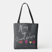 Tote Bag Drôle cadeau pour les amateurs de vin Typographie  (Dos)