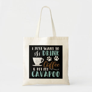 Tote Bag Drôle café et animal de compagnie My Cavapoo Chien