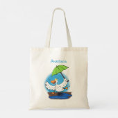 Tote Bag Drôle canard avec parapluie dessin animé (Dos)