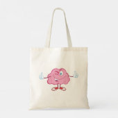 Tote Bag Drôle Cartoon Cerveau en train de Winking (Dos)