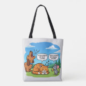 Tote Bag Drôle Cartoon Chien, Chat et souris (Dos)