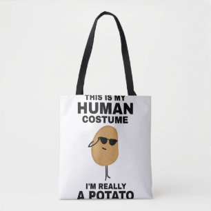 Tote Bag Drôle C'est Mon Costume D'Humain Je Suis Vraiment