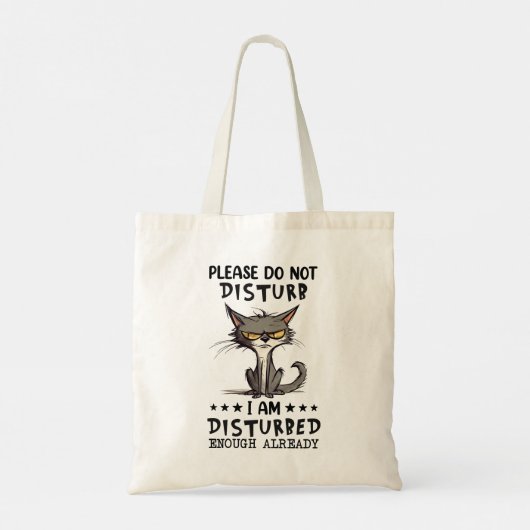 Tote Bag Drôle Chat Grumpy Dit (Dos)