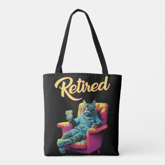 Tote Bag Drôle Chat sur canapé Retraite (Dos)