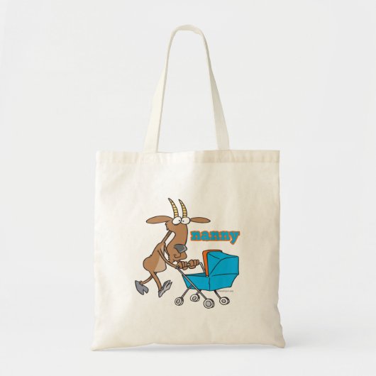 Tote Bag drôle chèvre poussant poussette de poussette (Devant)