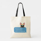 Tote Bag Drôle Chien de taureau français (Dos)