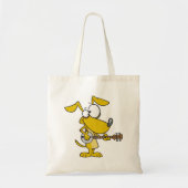 Tote Bag Drôle Chien Jouant Banjo Musique (Devant)