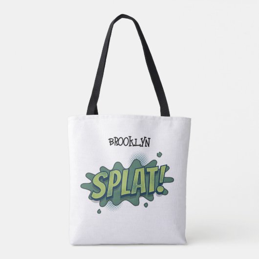 Tote Bag Drôle comique pop art splat typographie (Dos)