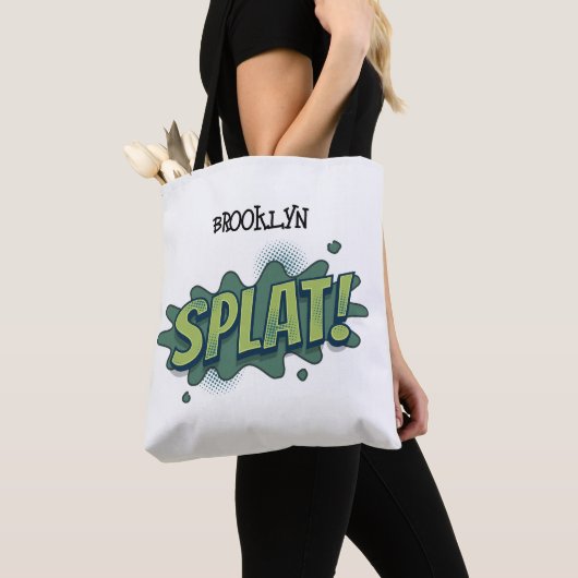 Tote Bag Drôle comique pop art splat typographie (De près)