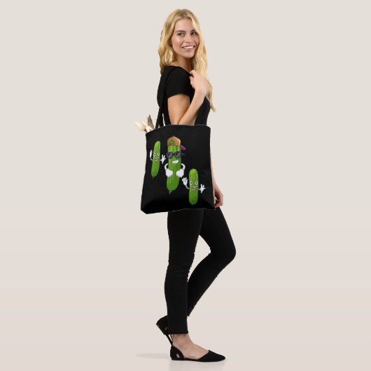Tote Bag Drôle Concombre Picket Danser Nourriture (Sur le modèle)