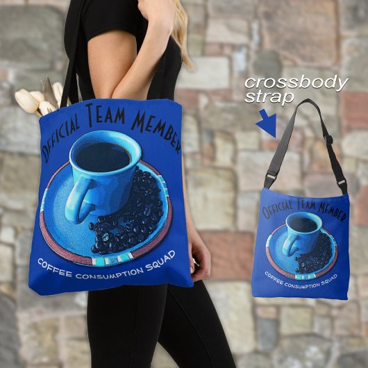 Tote Bag Drôle Consommation de café Équipe Typographie Pers