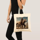 Tote Bag Drôle Cowboy À Cheval De Fente, (Devant (produit))