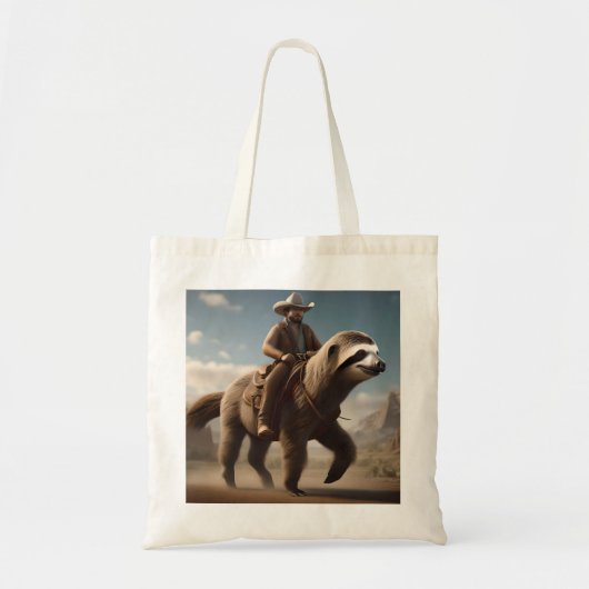 Tote Bag Drôle Cowboy À Cheval De Fente, (Devant)