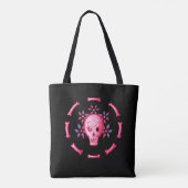 Tote Bag Drôle Crâne rose Halloween Whimsigoth (Dos)