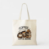 Tote Bag Drôle Cute Coffee Cats Livres Lover Idea Cadeau Fe (Dos)