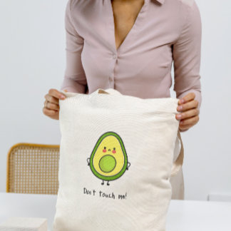 Tote Bag drôle d'Avocado en colère, 'Ne me touchez pas ! '