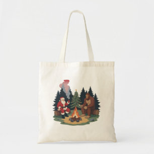 Tote Bag Drôle de Bigfoot Noël Santa Sasquatch Camping