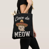 Tote Bag Drôle de Cinco de Meow Conception de Fiesta de Cha (De près)