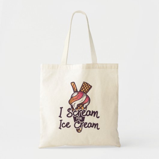 Tote Bag Drôle de citation sur la crème glacée (Devant)