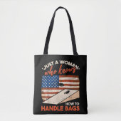 Tote Bag Drôle de Cornhole Drapeau Américain Cornhole (Devant)