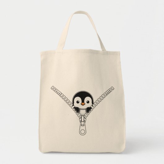 Tote Bag Drôle de coup d'œil de pingouin (Devant)