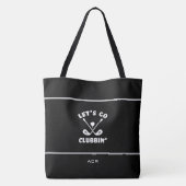 Tote Bag Drôle de dicton de golf moderne noir (Dos)