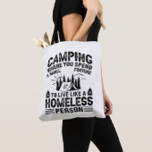 Tote Bag Drôle de dire de camping (De près)