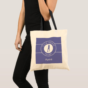 Tote Bag Drôle de langage Oiseau parle moi Golfeur Bleu