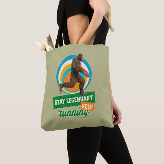 Tote Bag Drôle de motivation de course de Bigfoot (De près)