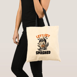 Tote Bag Drôle de planche à roulettes de raton laveur sur l