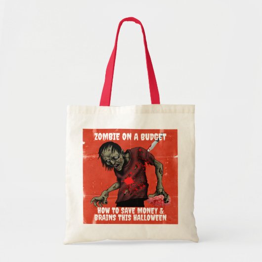 Tote Bag Drôle de Zombie Avec un Budget Halloween (Devant)