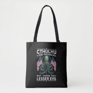 Tote Bag Drôle d'élection 2024 Cthulhu pour président 