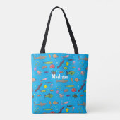 Tote Bag Drôle des créatures marines dessin motif (Dos)