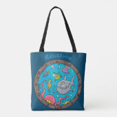 Tote Bag Drôle des créatures marines sous l'eau dessin anim (Dos)