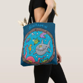 Tote Bag Drôle des créatures marines sous l'eau dessin anim (De près)