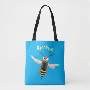 Tote Bag Drôle dessin animé de guêpe à cornet en colère