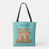 Tote Bag Drôle dessin de la famille meerkat (Dos)