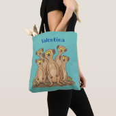 Tote Bag Drôle dessin de la famille meerkat (De près)