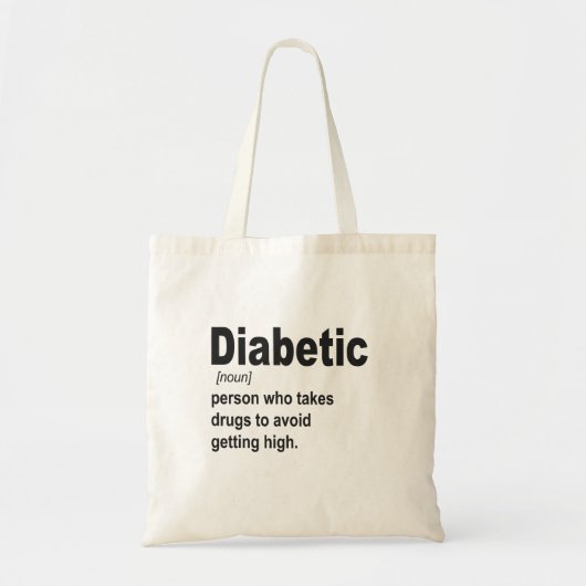 Tote Bag Drôle Diabétique type 1 Définition Sensibilisation (Devant)