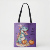 Tote Bag Drôle Dinosaur Halloween Candy (Devant)