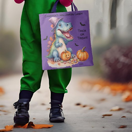 Tote Bag Drôle Dinosaur Halloween Candy