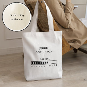 Tote Bag Drôle diplôme de doctorat Nom du docteur Chargemen