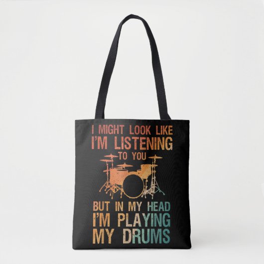 Tote Bag Drôle Drummer Art Pour Hommes Femmes Drum Player P (Devant)